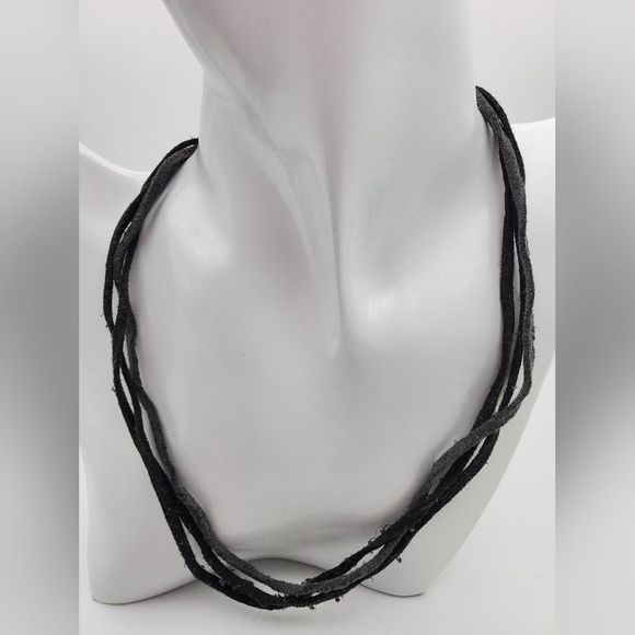 Rustic leather necklace N0535 - Picture 1 of 4